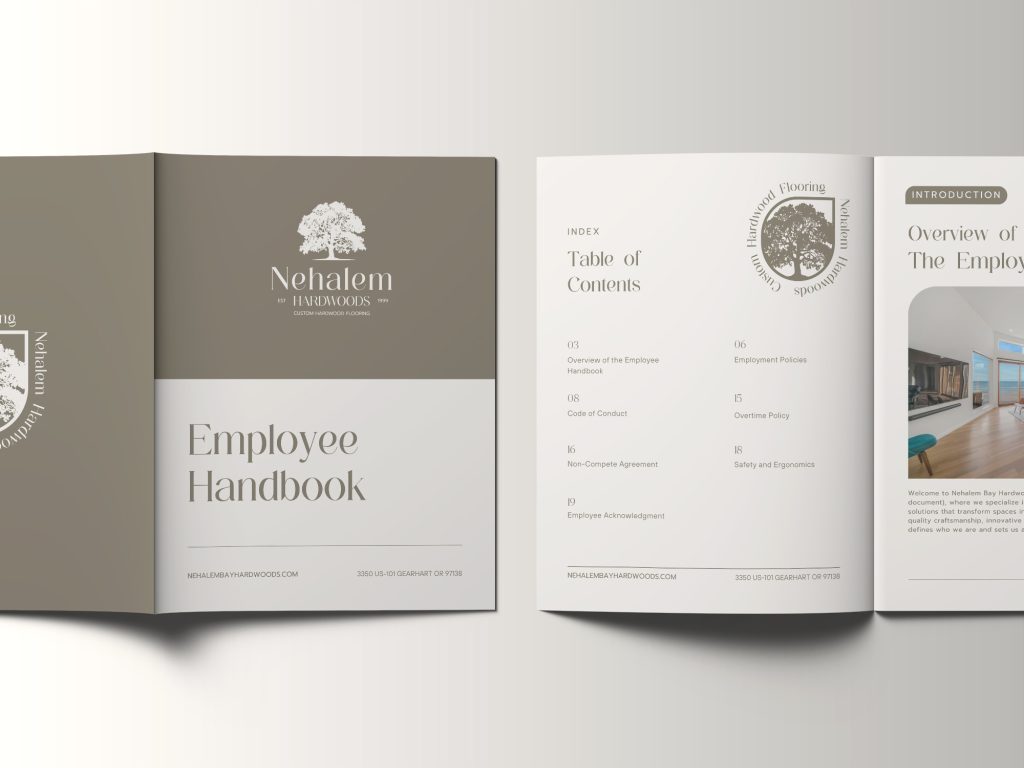 Employee handbook design by Nover Marketing