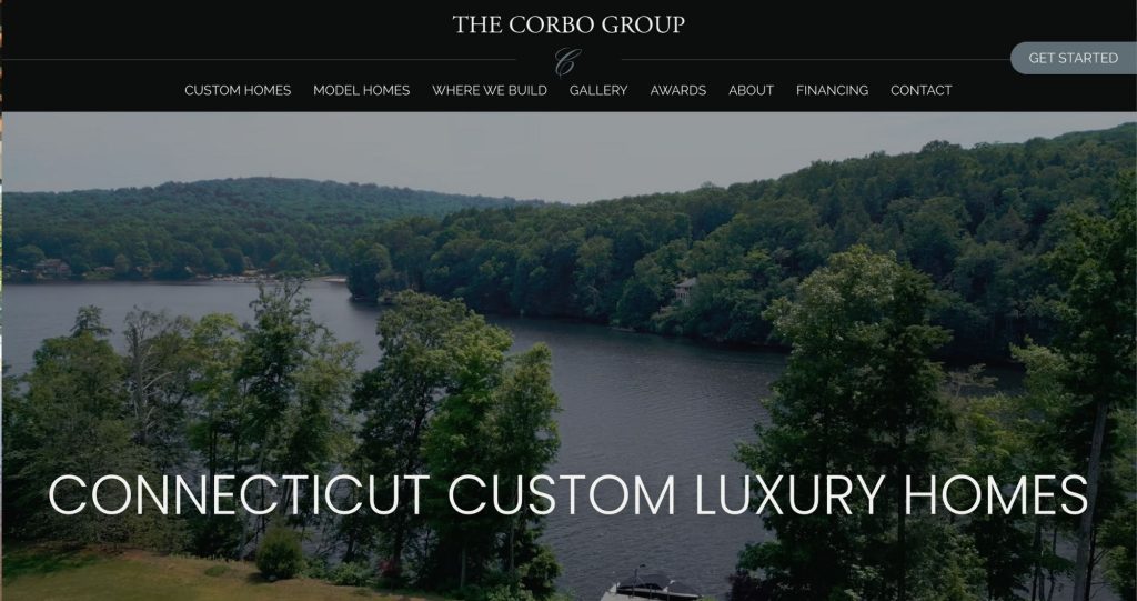 Corbo Group construction website homepage hero