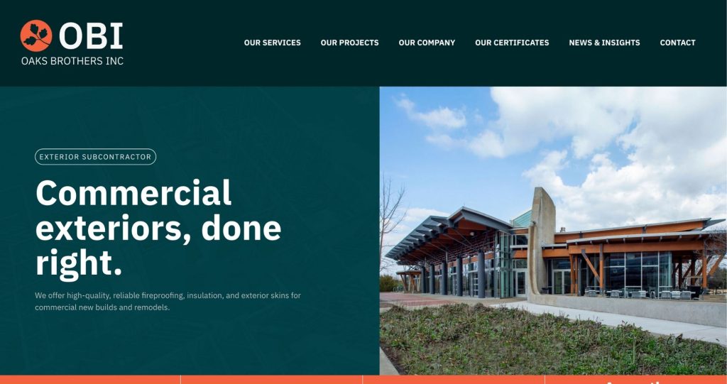Oaks Brothers team homepage hero
