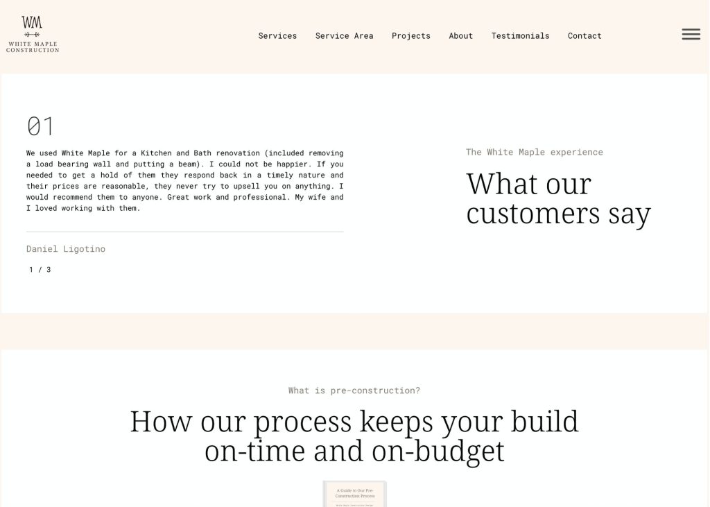 Construction website design by Nover Marketing