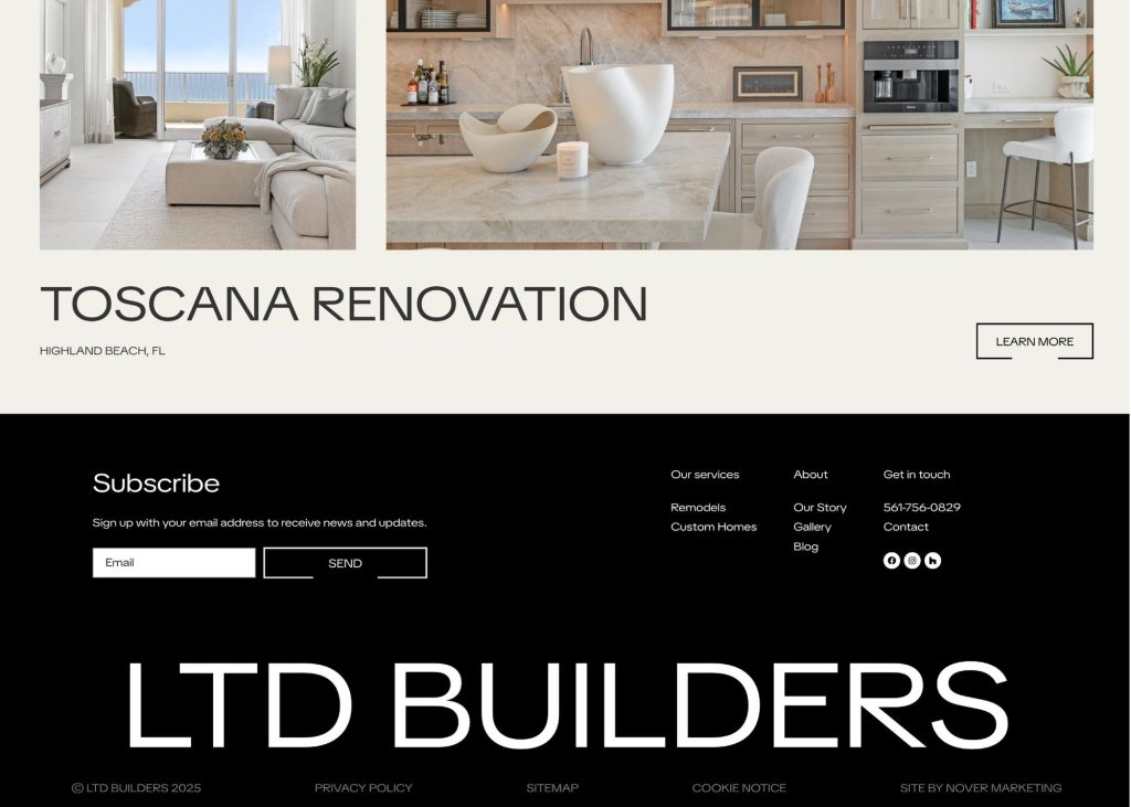 Construction website design by Nover Marketing