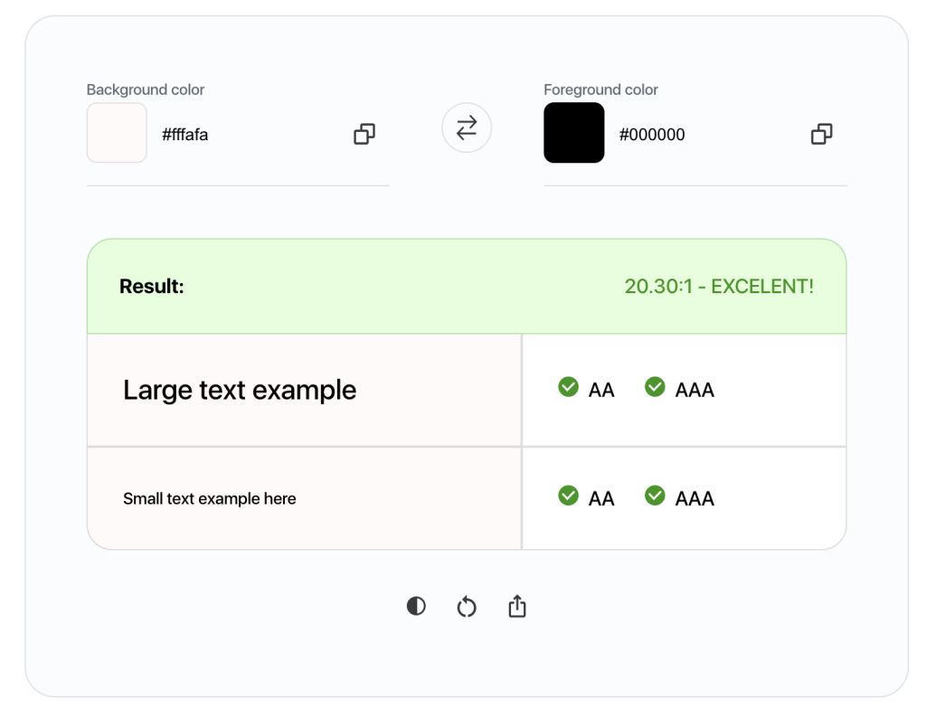 Example of the ADA color checker tool in use